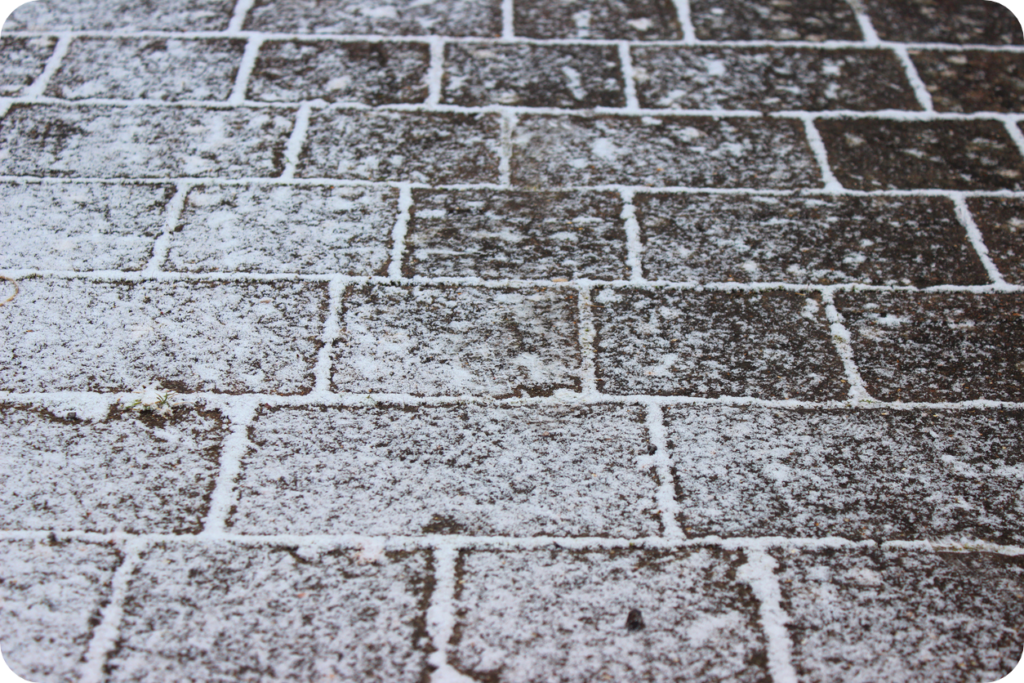 Snow covered stone